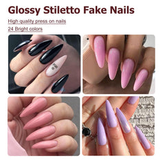 AddFavor glossy stiletto nails in vibrant colors for instant salon-like results.