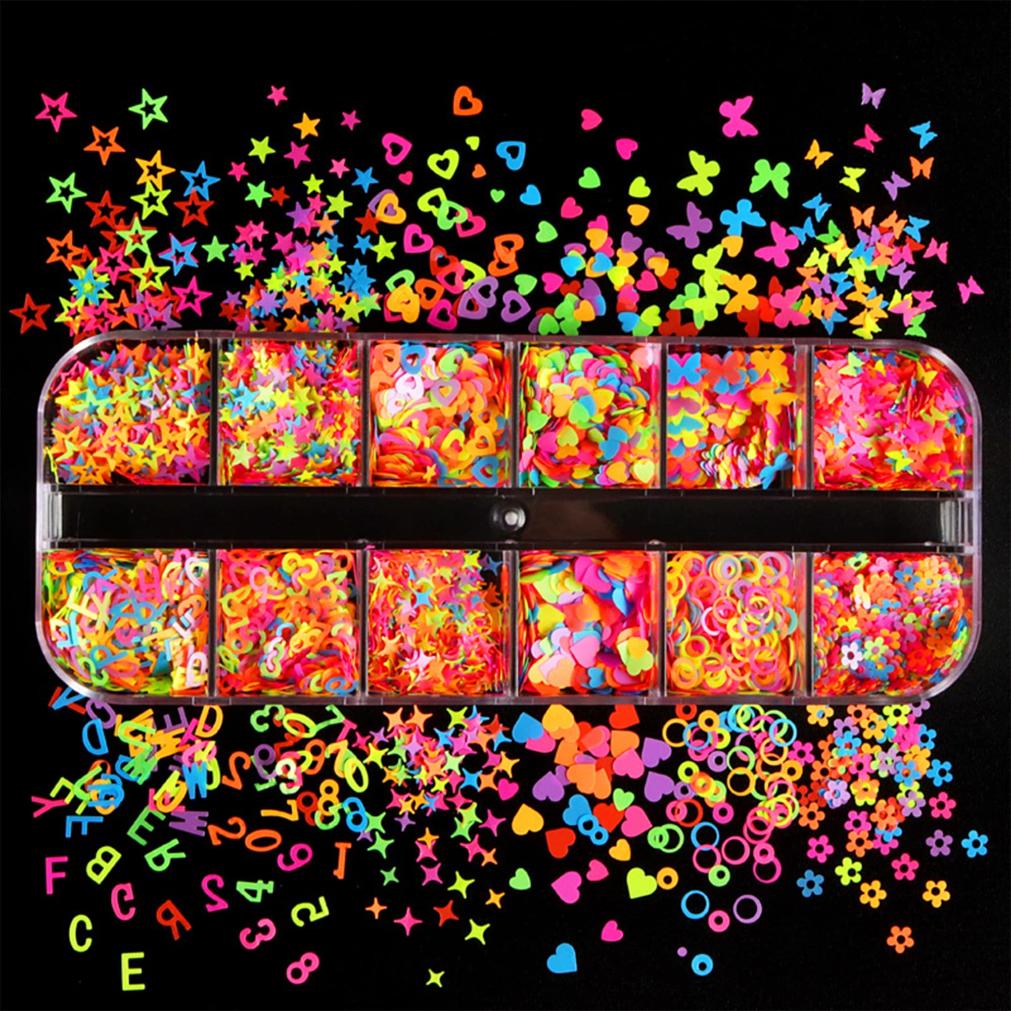 AddFavor nail picker tweezers for precise glitter placement.