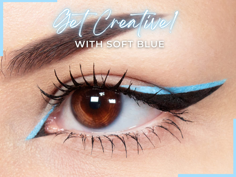 Addictive Cosmetics Wet Liner Soft Blue brush applies a precise line.