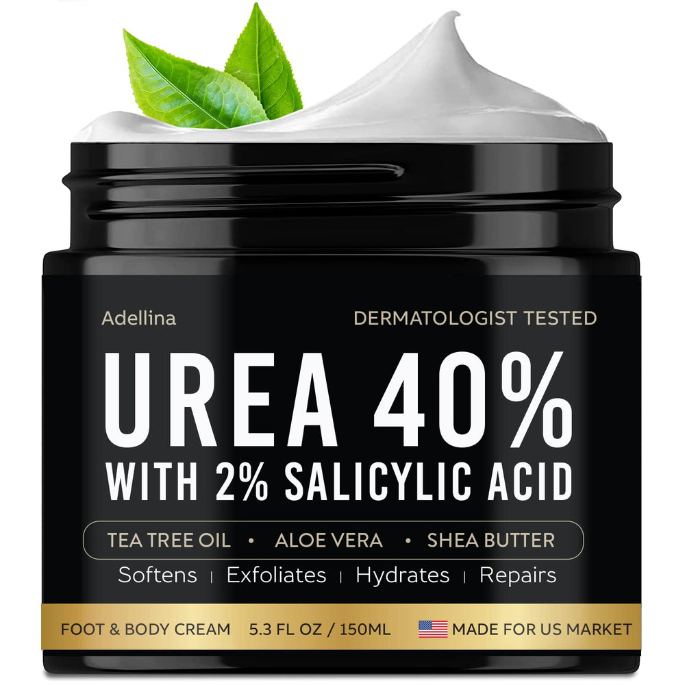 Adellina Urea Cream 40% bottle on a clean surface for foot care.