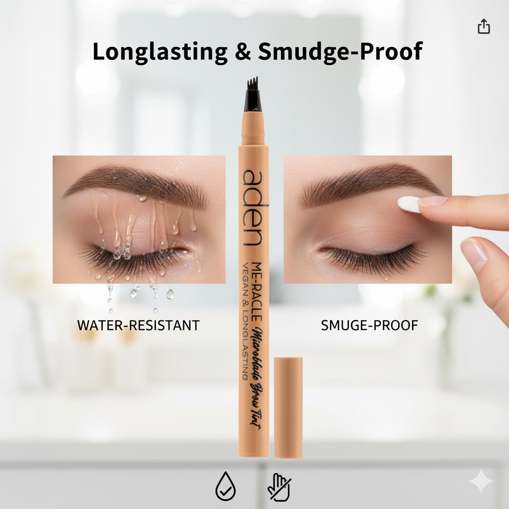 ADEN Microblading Eyebrow Pen 4D brush delivers smooth, precise strokes