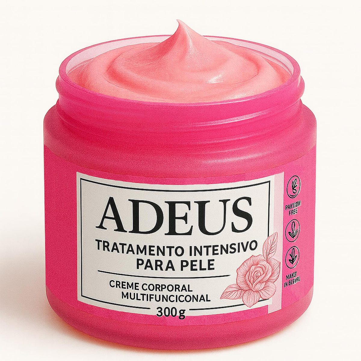 ADEUS Pink Rose Cream packaging shown for daily firming care