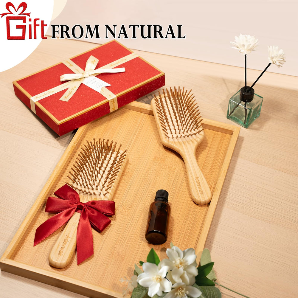 Adevwair bamboo brush supports all hair types gently.
