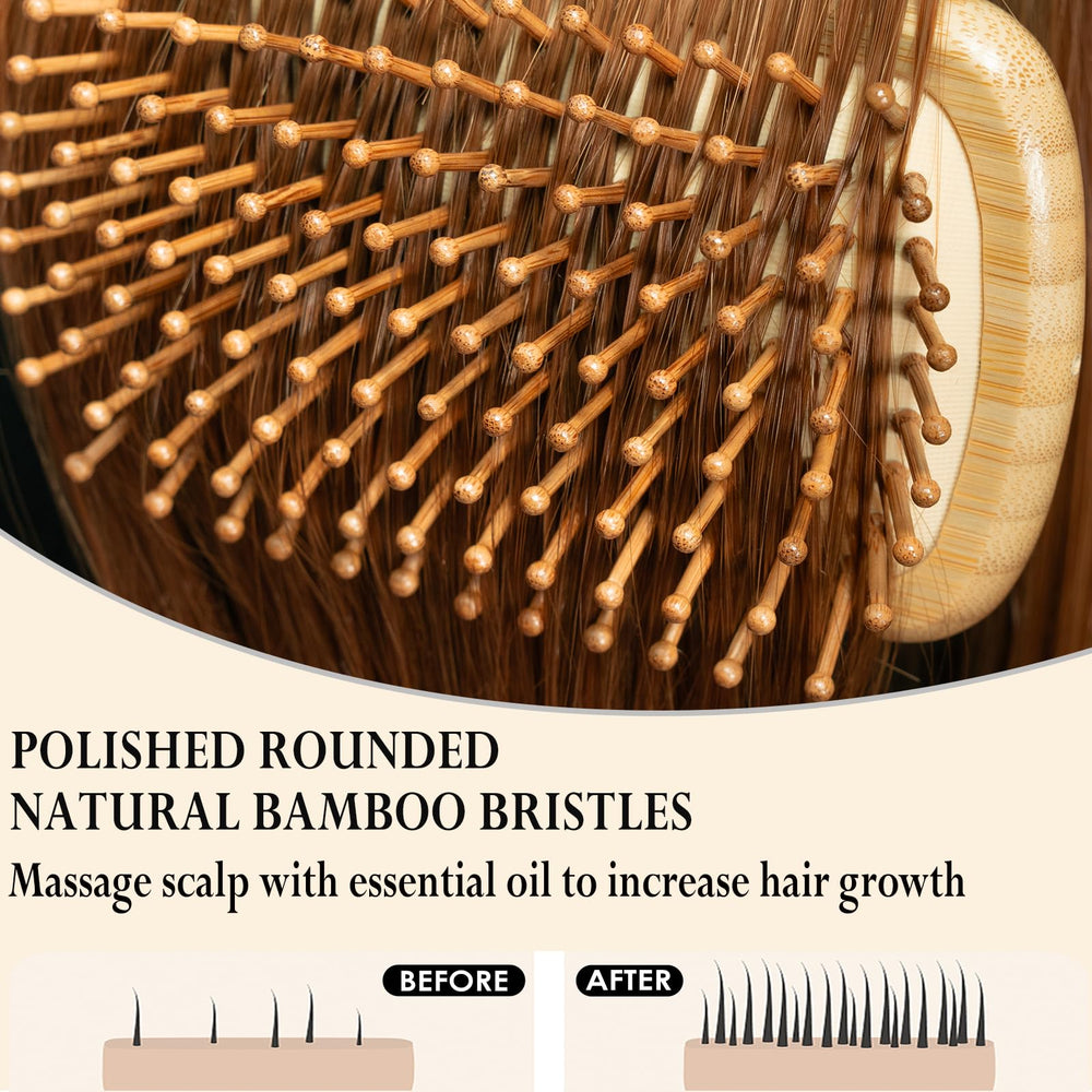 Adevwair bamboo brush detangles wet hair with ease.