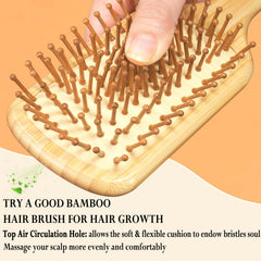 Adevwair bamboo brush ergonomic handle close-up showing comfortable grip.