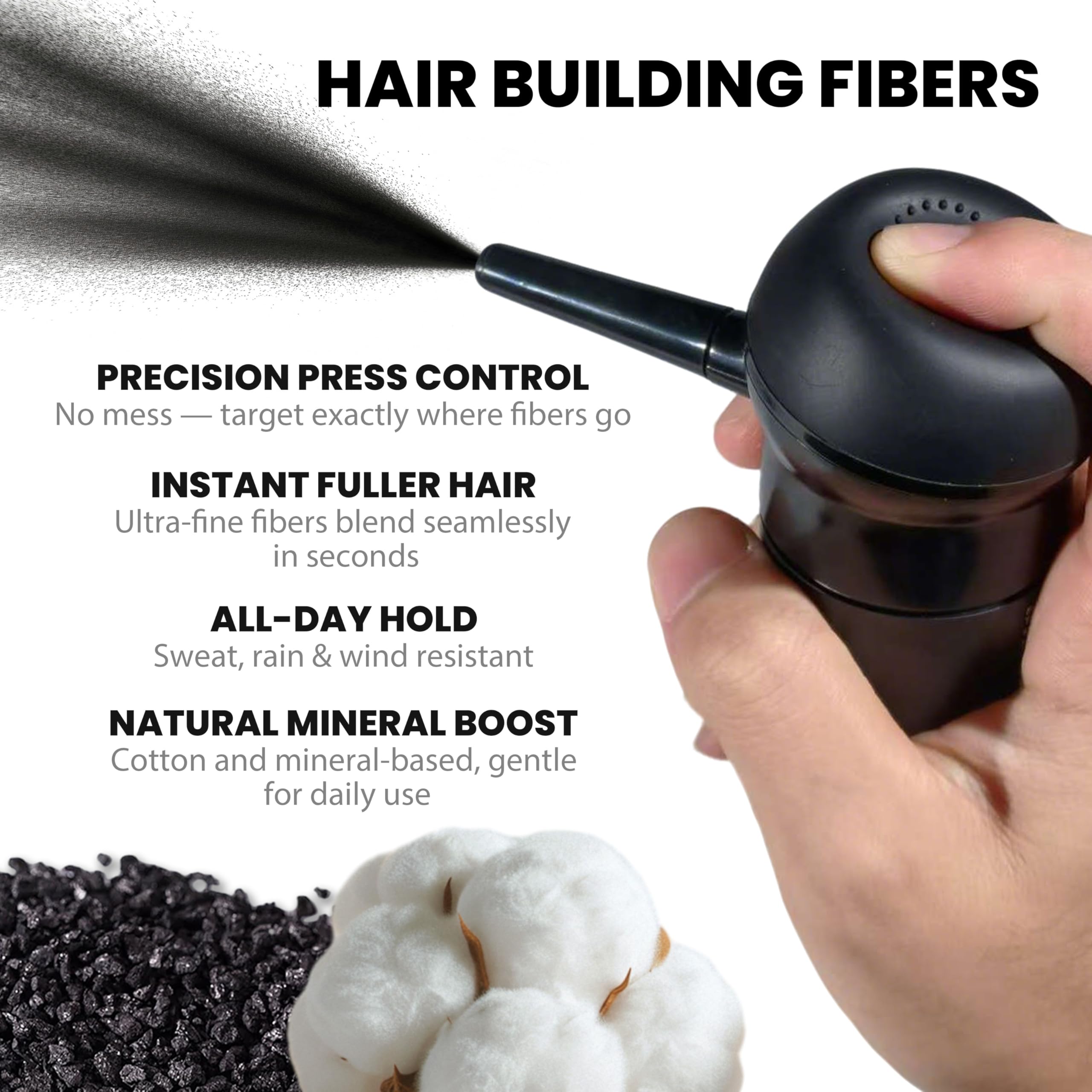 Adglamful precision spray head enables targeted, mess-free coverage along the hairline.