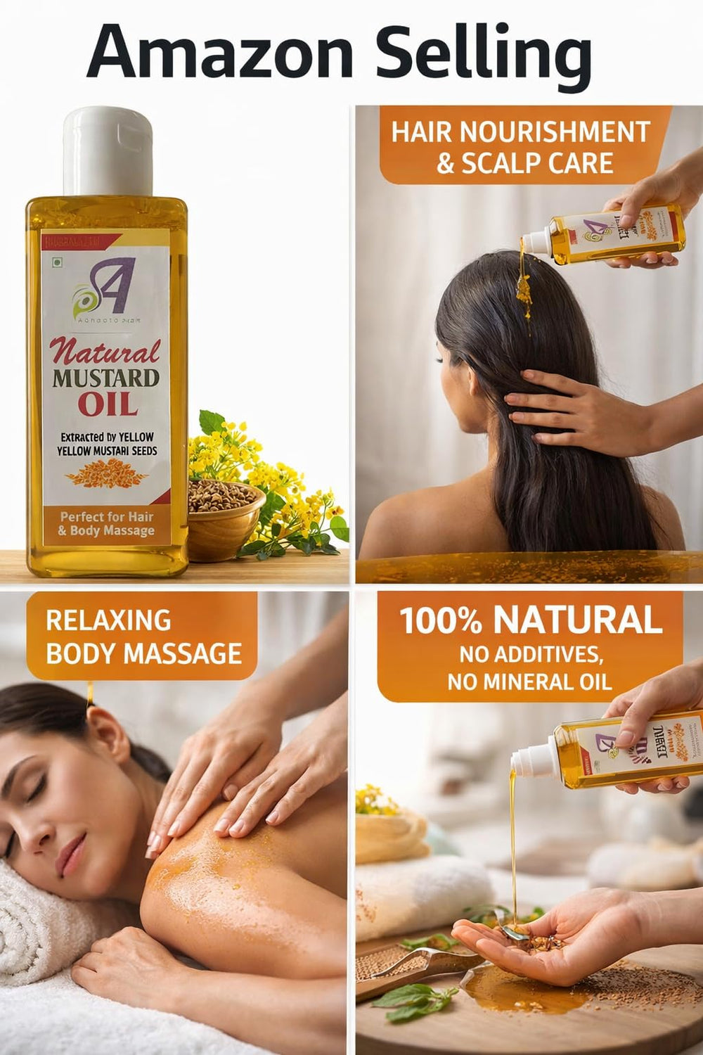 ADHAATA golden oil warms during winter massage routine.