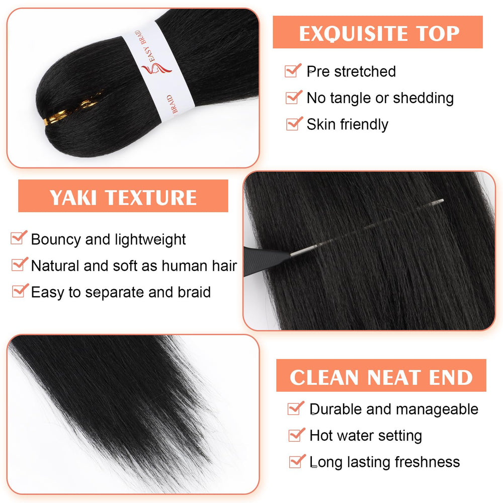 ADIASAI Pre Stretched Hair with crochet hook included for easy installation