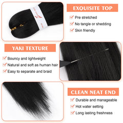 ADIASAI Pre Stretched Hair with crochet hook included for easy installation