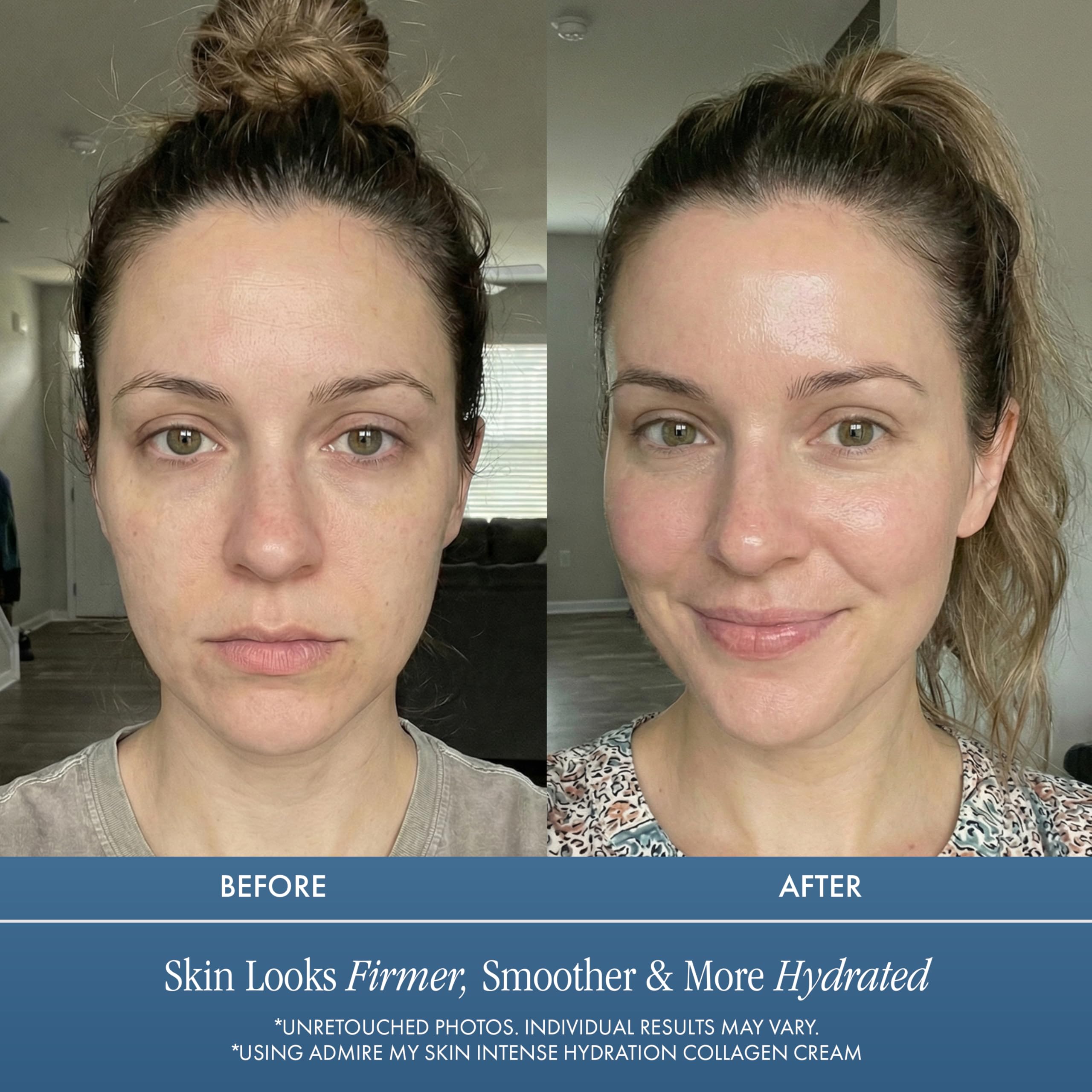 Admire My Skin Collagen Cream application swatch demonstrates even coverage