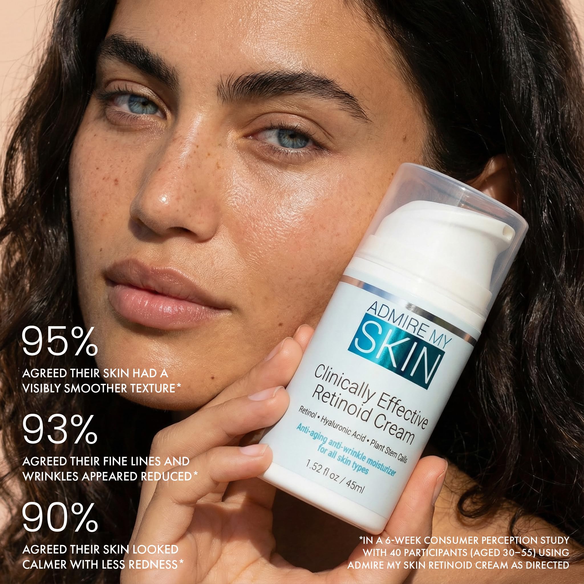 Admire My Skin Potent Retinoid Cream tube opened for demonstration of use.