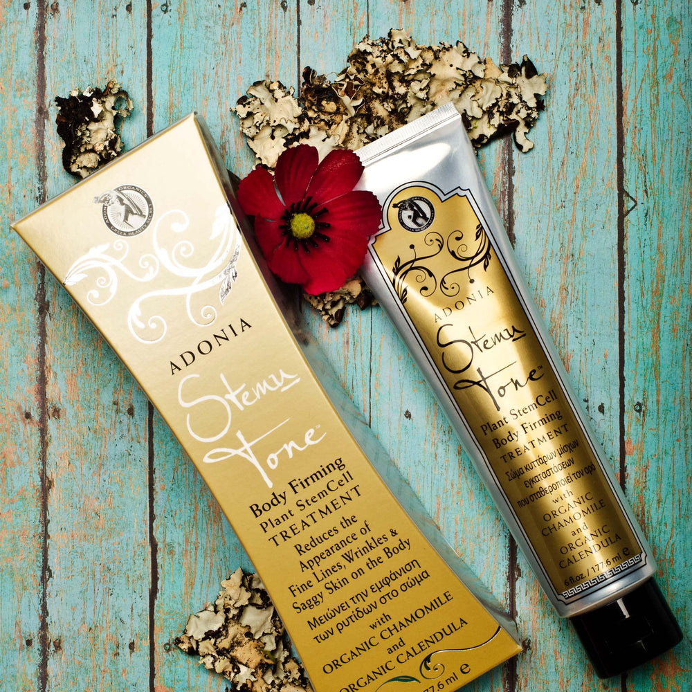 Adonia Organics StemuTone texture swirl shows creamy consistency ideal for daily use
