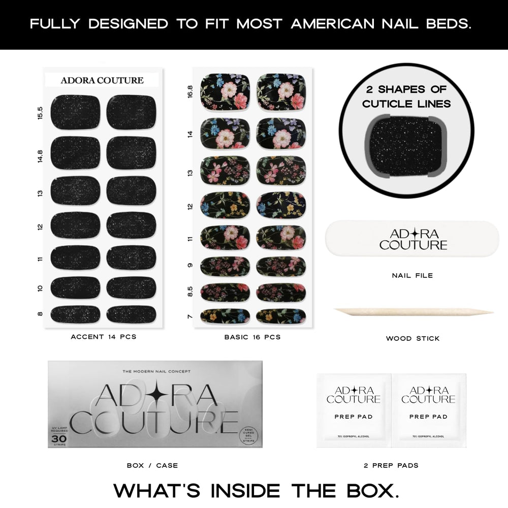 Adora Couture prep pads and wooden stick ensure clean, precise prep.