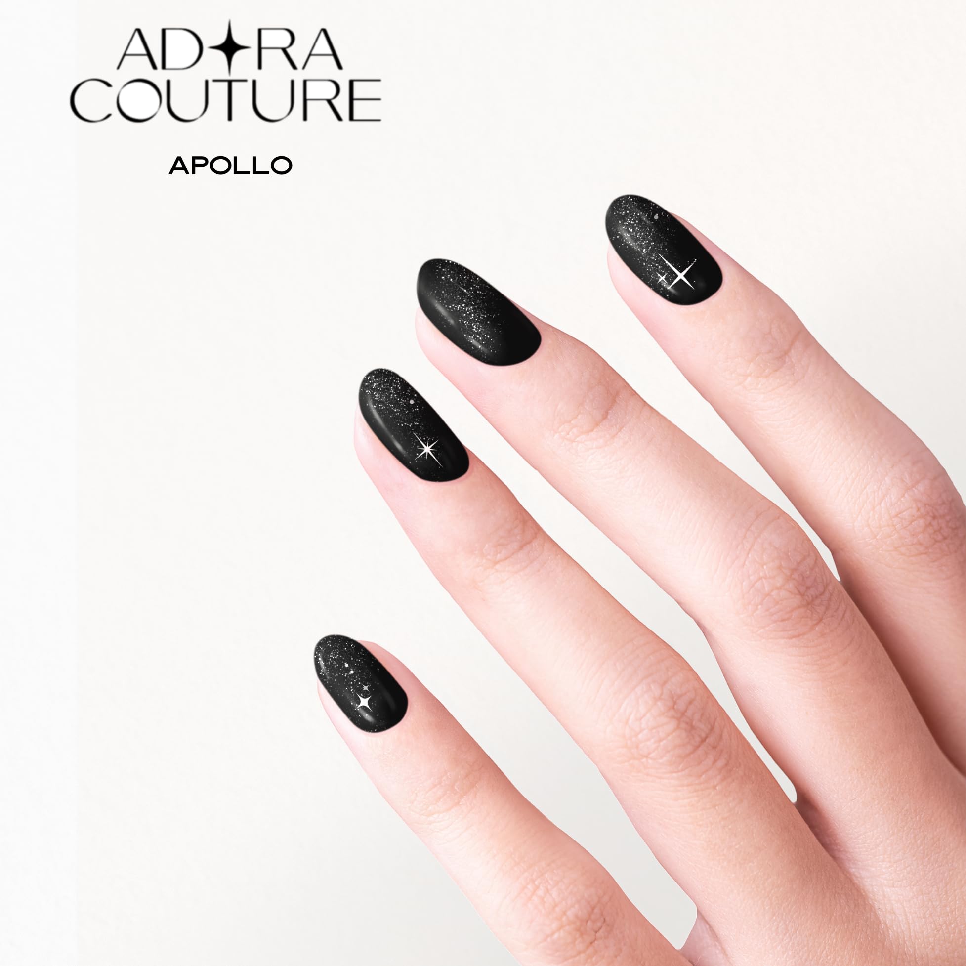 Adora Couture semi-cured gel nail strips ready for curing under UV light.