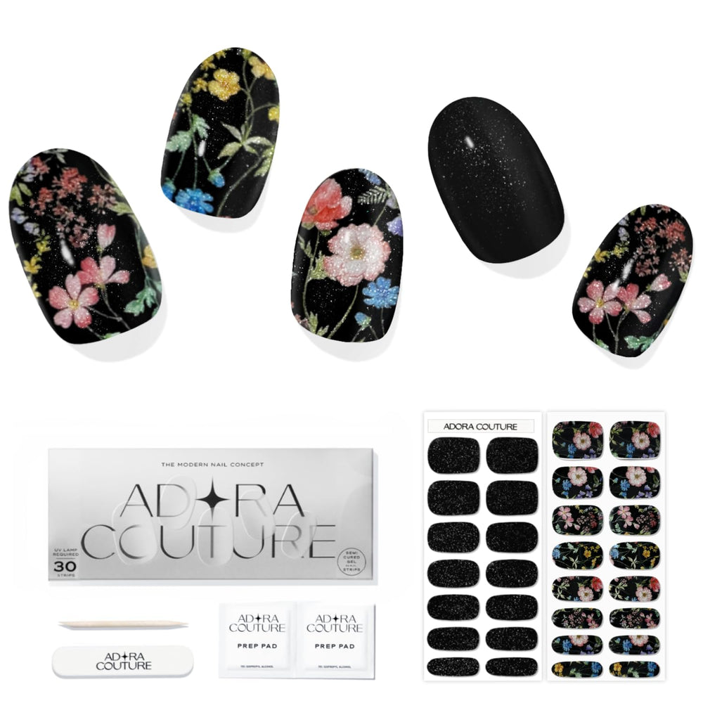 Adora Couture semi-cured nail strips kit for at-home manicure with salon-quality results.