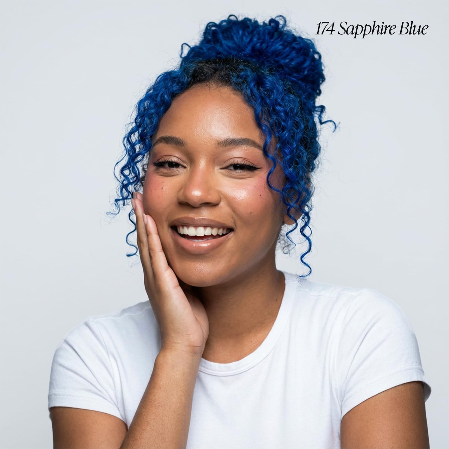 Adore Sapphire Blue hair color swatch showcasing rich even coverage.