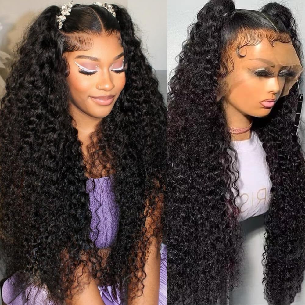ADORHTUE water wave 32 inch lace-front wig for daily wear natural look