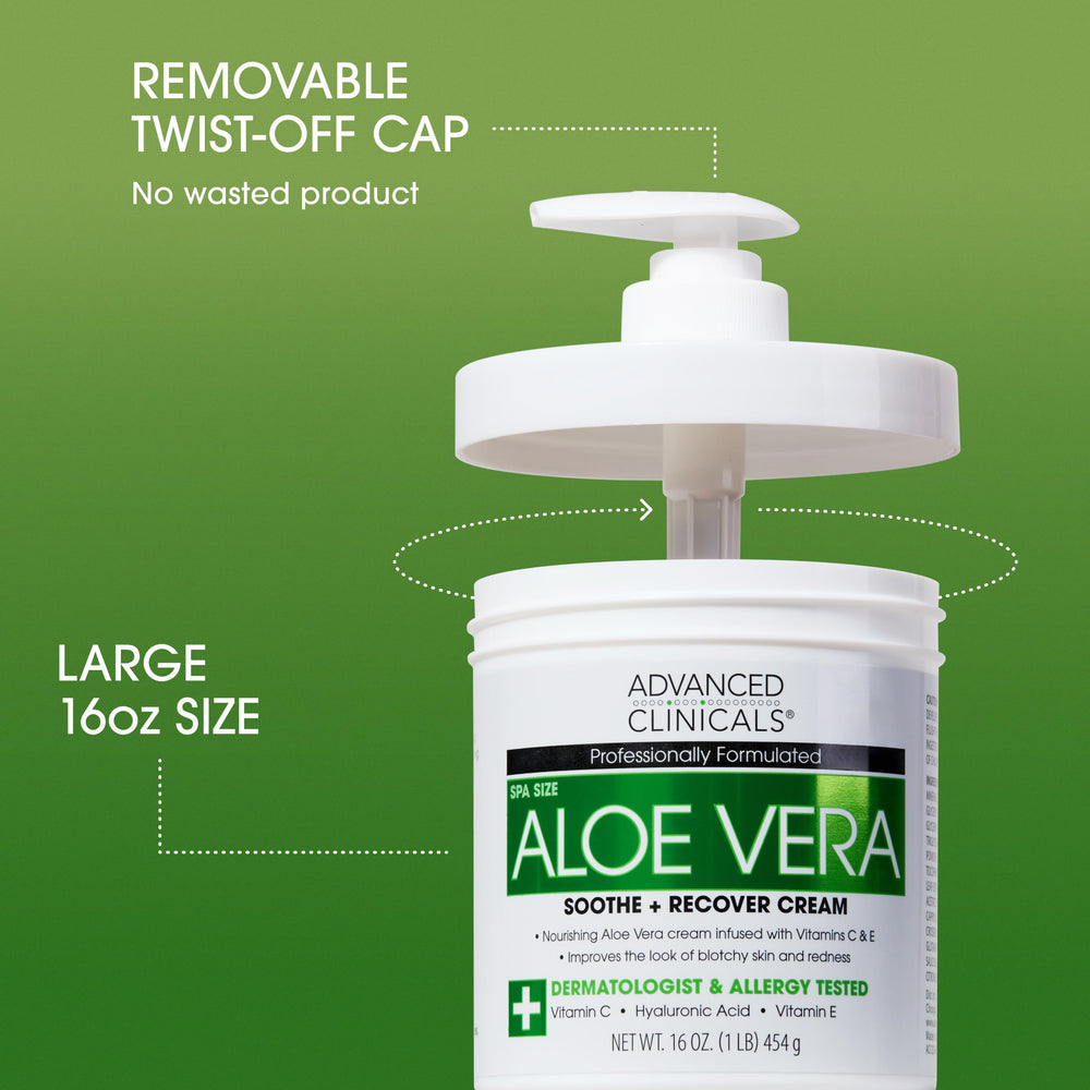 Advanced Clinicals Aloe Vera Lotion cream texture appears creamy and velvety.
