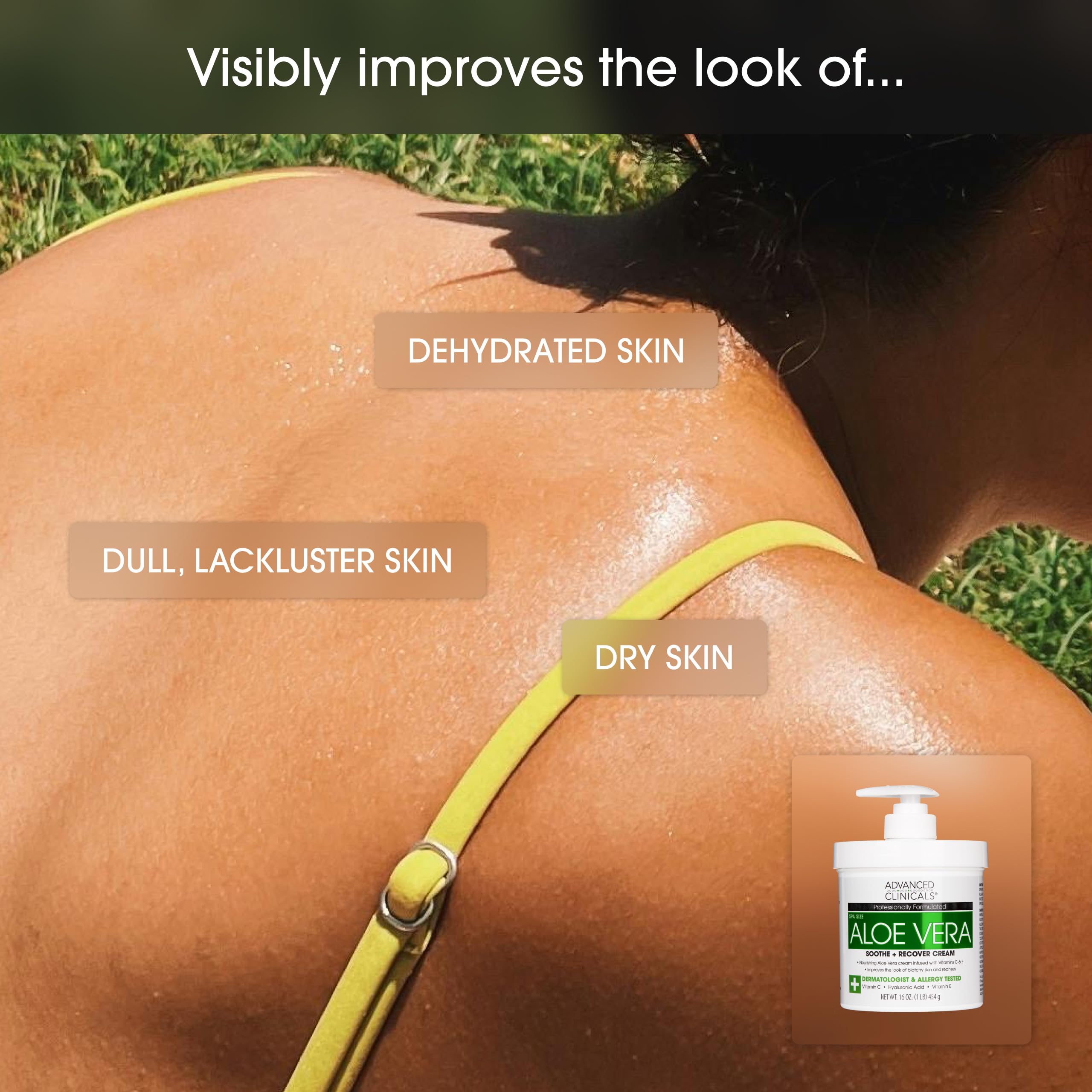 Advanced Clinicals Aloe Vera Lotion finish feels non-greasy on skin.