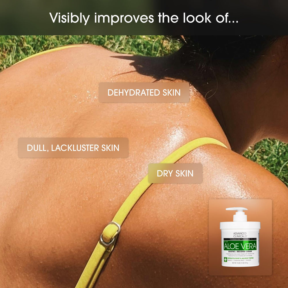 Advanced Clinicals Aloe Vera Lotion finish feels non-greasy on skin.