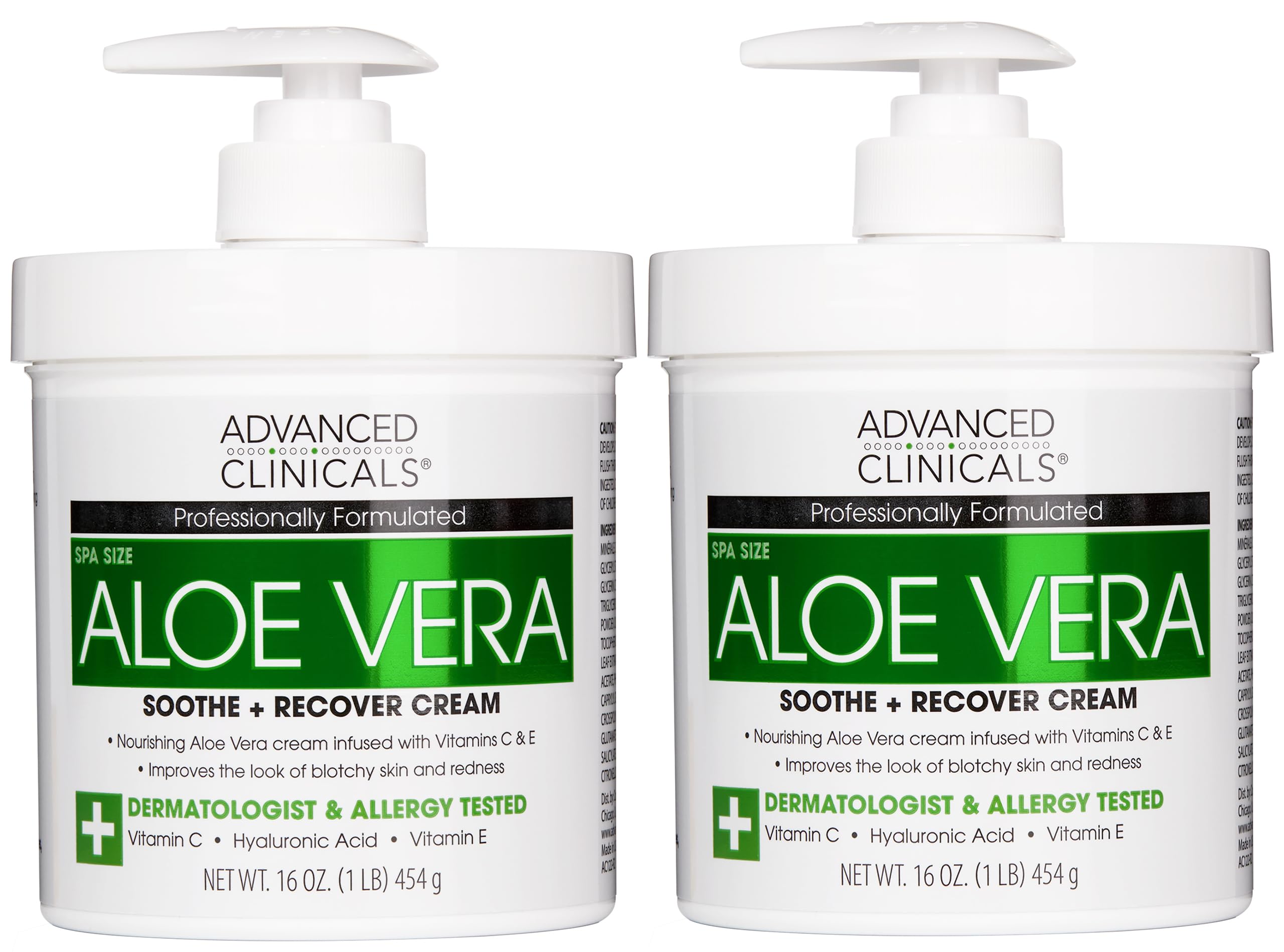 Advanced Clinicals Aloe Vera Lotion bottle with pump delivers deep hydration for dry skin.