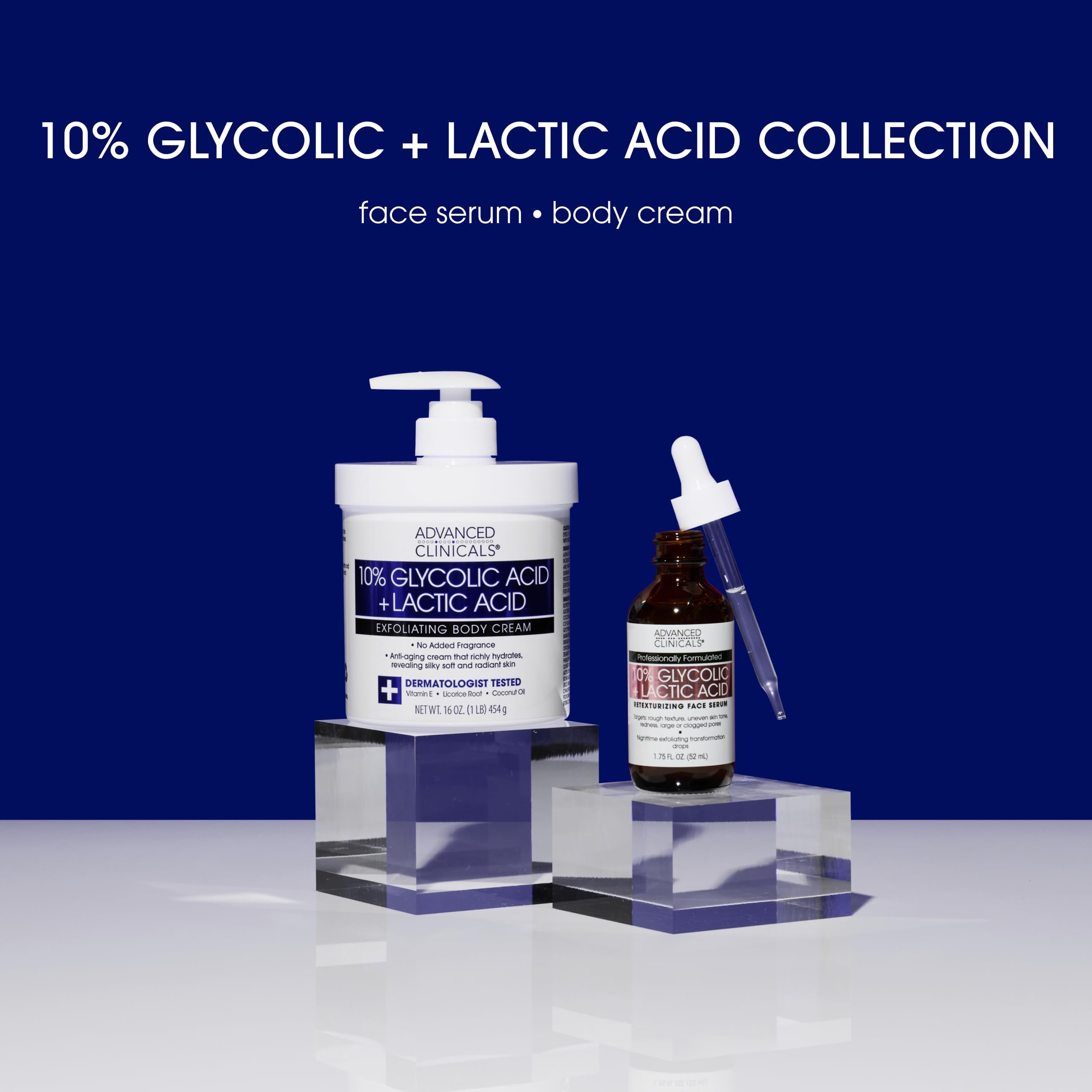 Advanced Clinicals application on arms and legs demonstrates smooth, hydrated skin