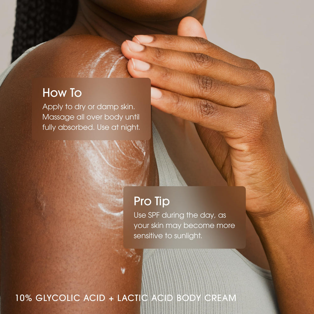 Arm and shoulder area applying Advanced Clinicals lotion for improved texture.