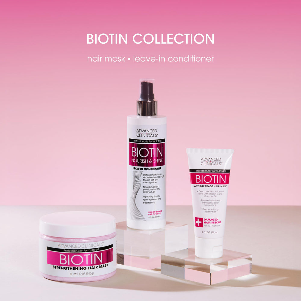 Detangling made easier with Advanced Clinicals Biotin Hair Mask on wet hair.