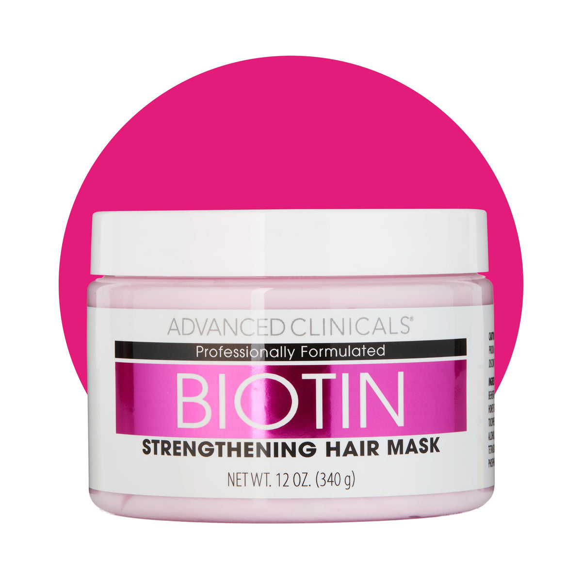 Advanced Clinicals Biotin Hair Mask jar—rich formula for deep conditioning and smooth, shiny hair