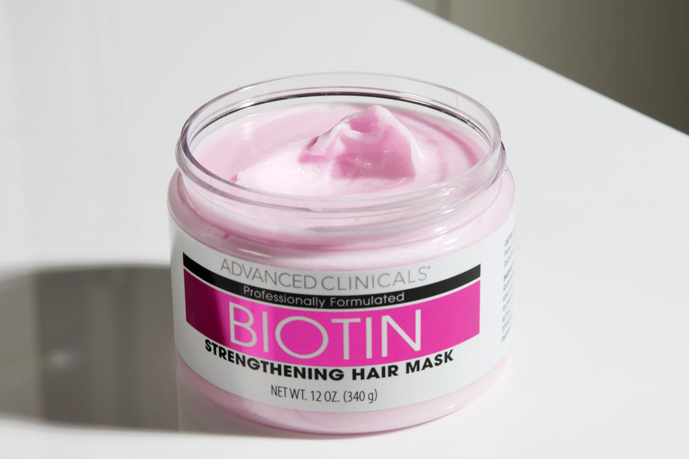 Shiny, healthy-looking hair after using Advanced Clinicals Biotin Hair Mask.