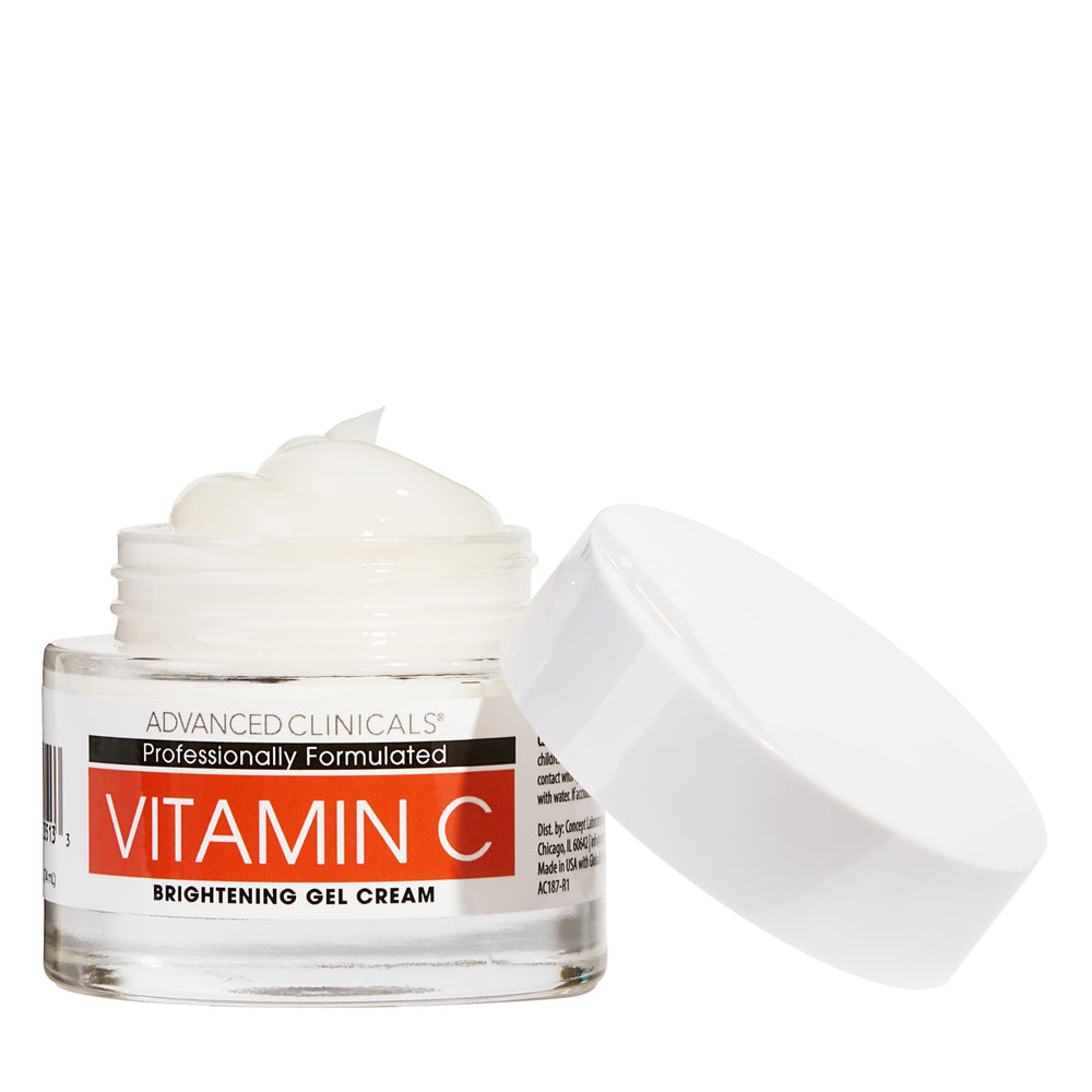 Fresh-faced look after applying Advanced Clinicals vitamin C gel-cream.