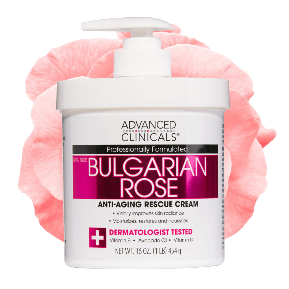 Advanced Clinicals Bulgarian Rose Lotion bottle front for deep hydration