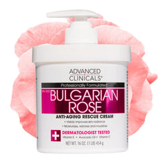 Advanced Clinicals Bulgarian Rose Lotion bottle front for deep hydration