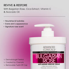 Advanced Clinicals Bulgarian Rose Lotion pump application for easy daily use