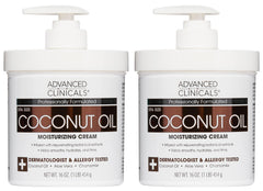 Advanced Clinicals Coconut Oil Body Cream bottle with pump for deep hydration.