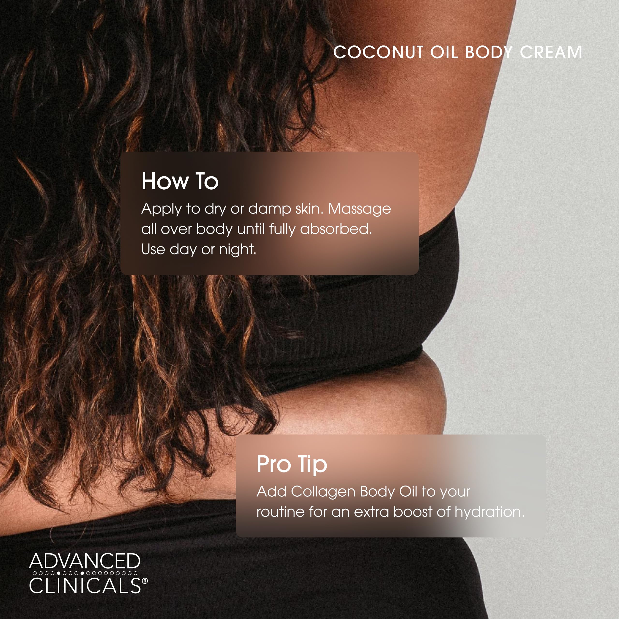 Advanced Clinicals Coconut Oil Body Cream with chamomile and aloe.