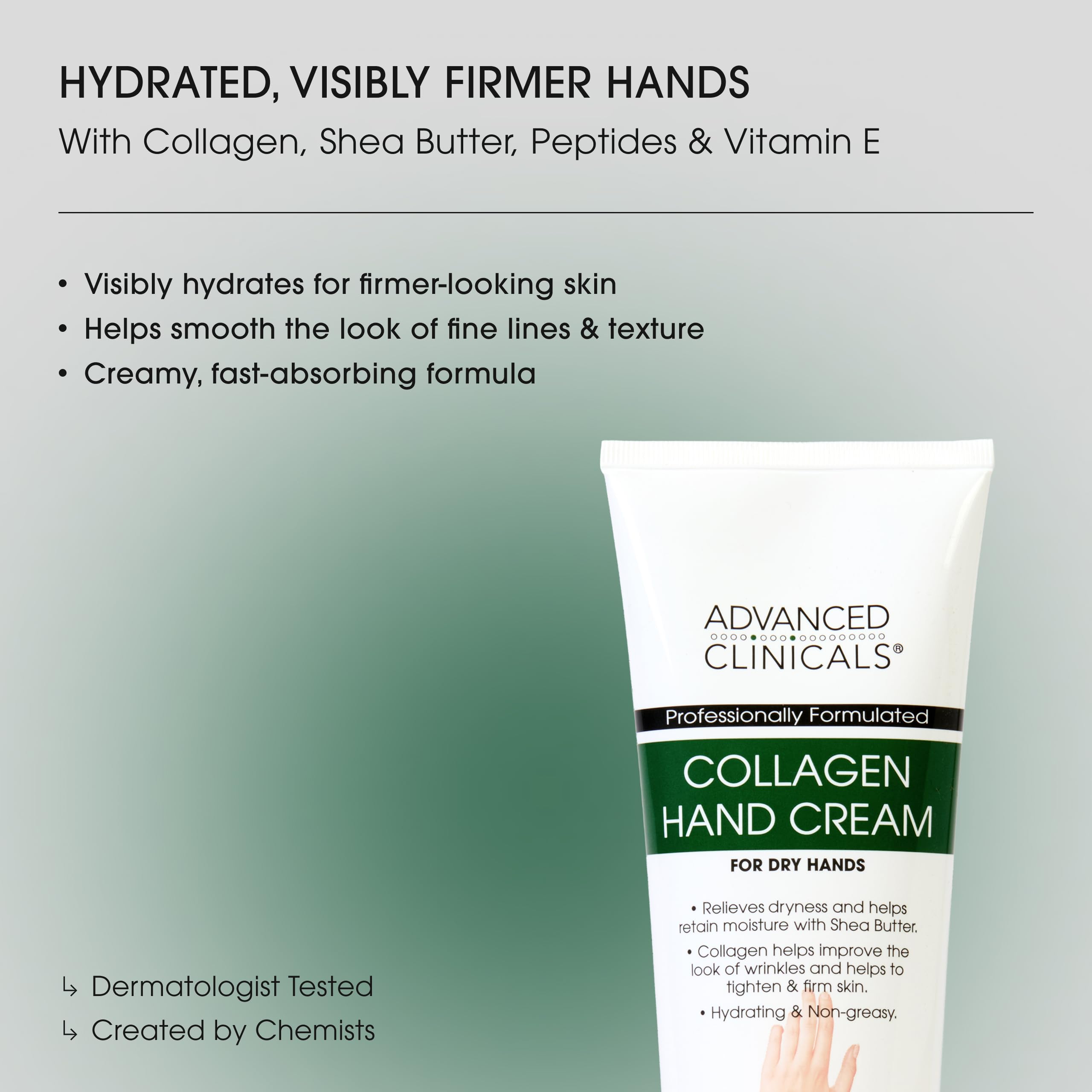 Advanced Clinicals Collagen Hand & Body Cream texture applied to dry skin for quick moisture.