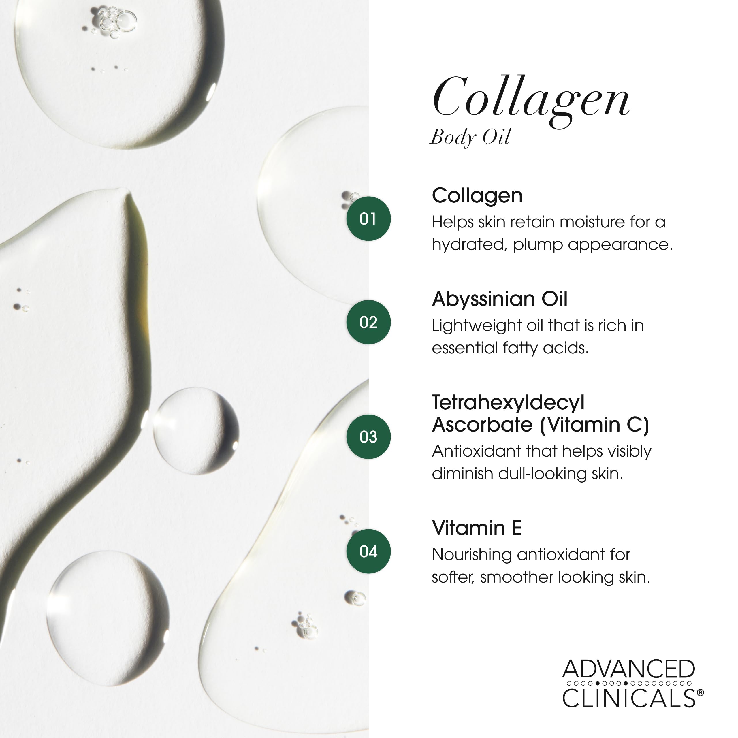 Advanced Clinicals Collagen Oil applying action demonstrates easy daily use