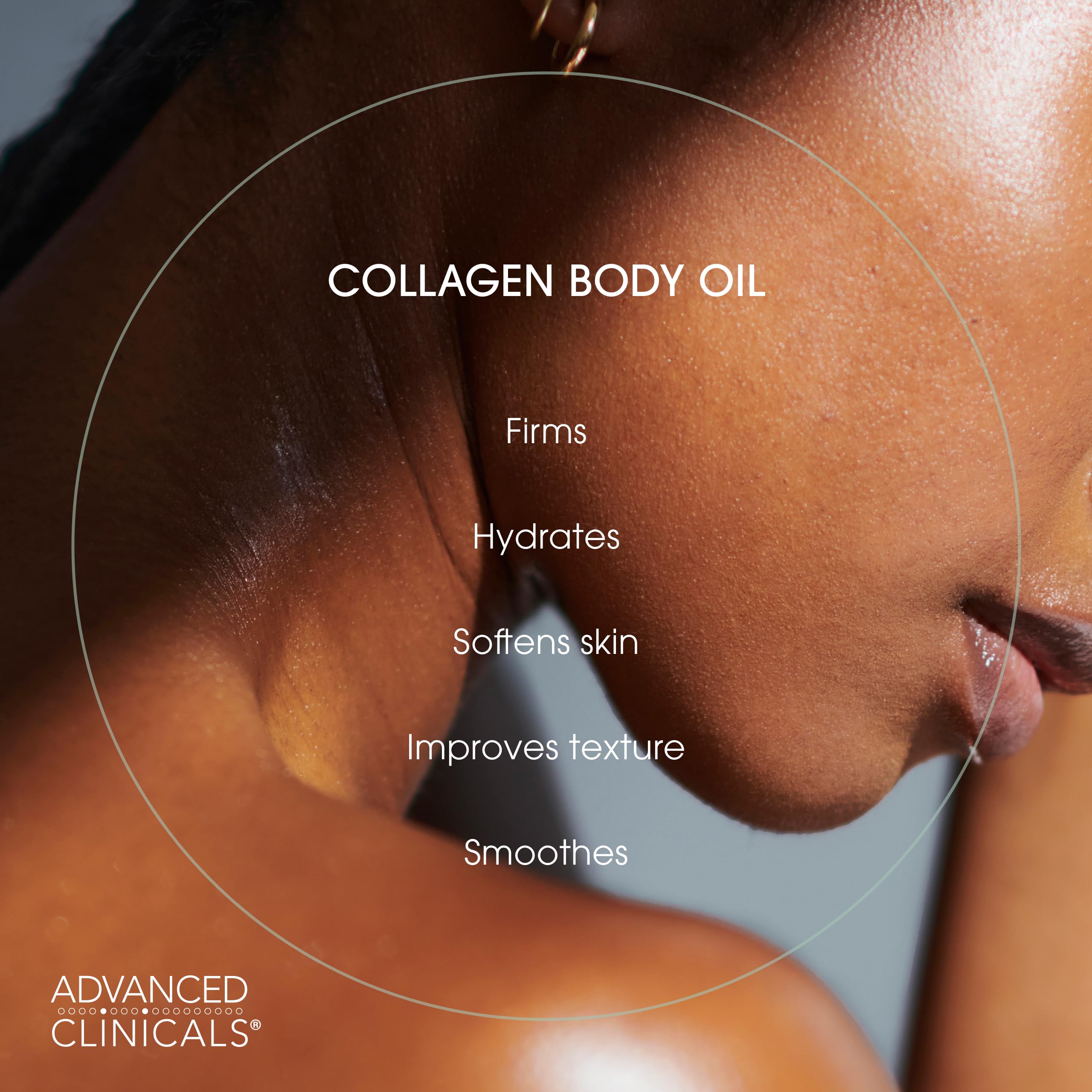 Advanced Clinicals Collagen Oil labeled with vitamins and botanicals
