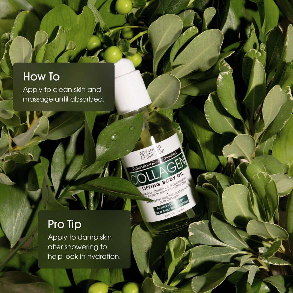 Advanced Clinicals Collagen Oil dermatology tested for safe hydration