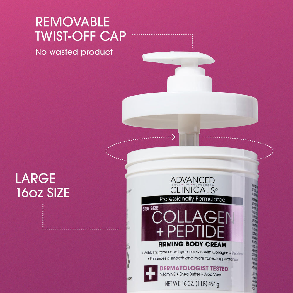 Hands applying Advanced Clinicals Collagen Peptides body lotion for daily hydration