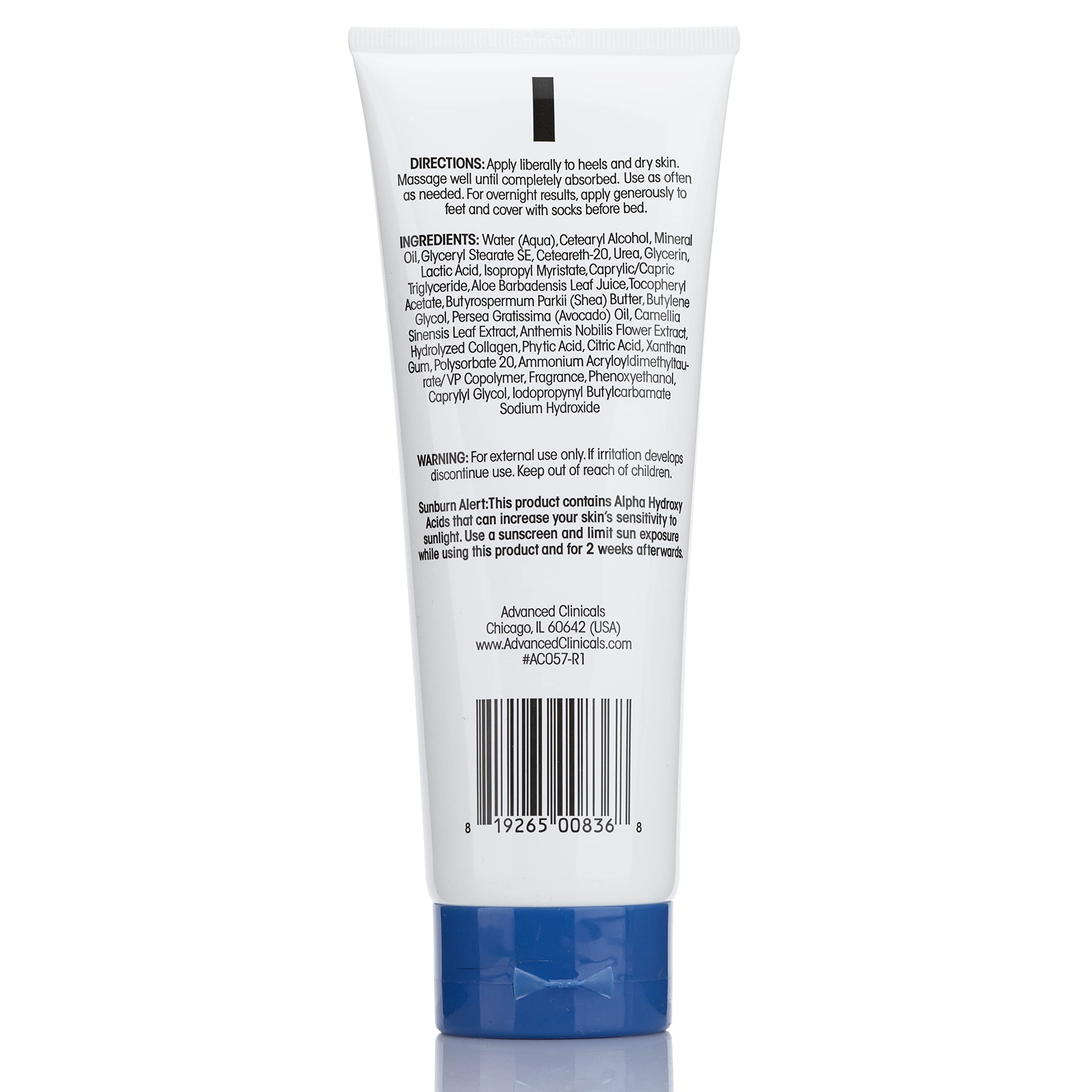 Two-pack packaging of Advanced Clinicals cracked heel cream.