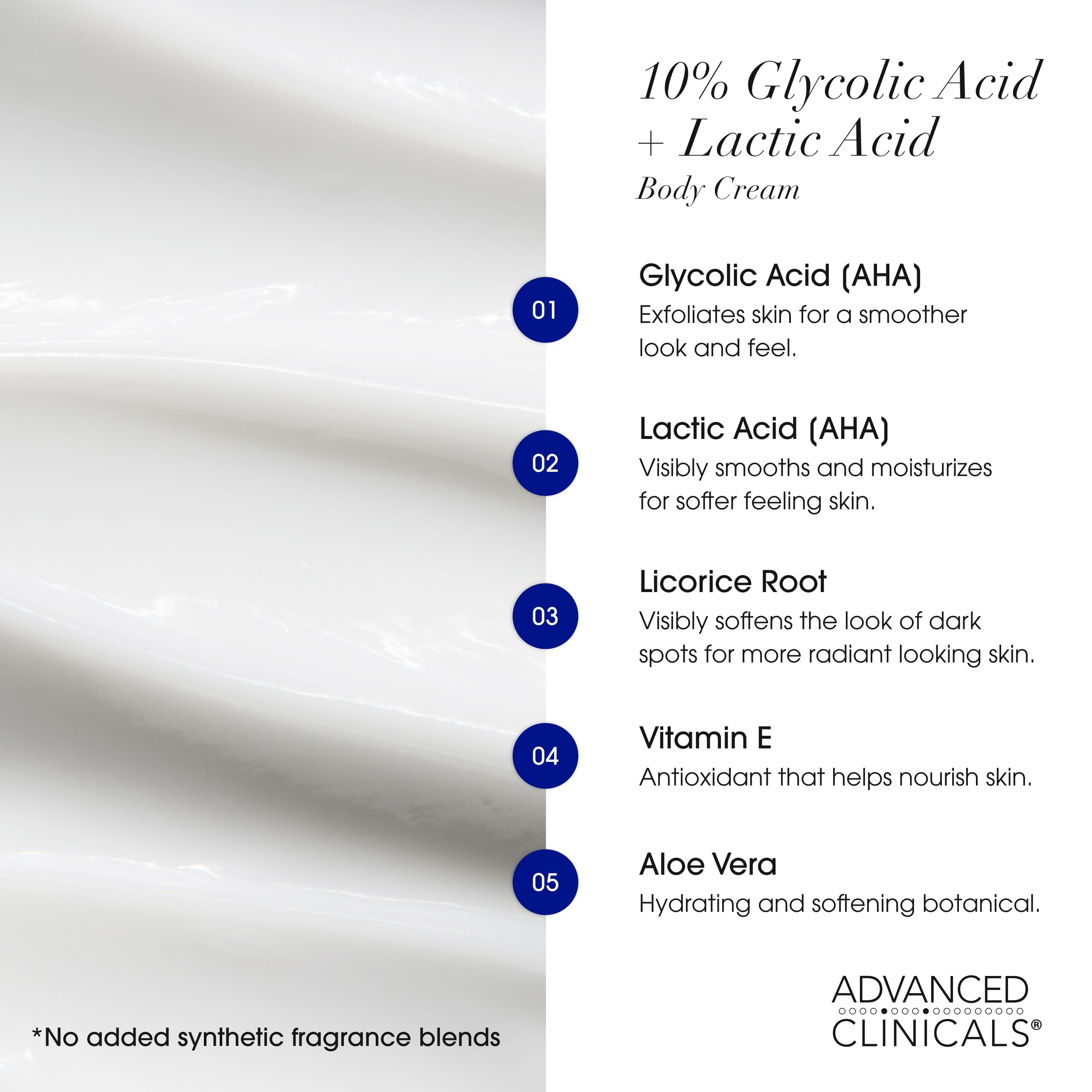 Nighttime application of Advanced Clinicals cream demonstrates exfoliation in routine.