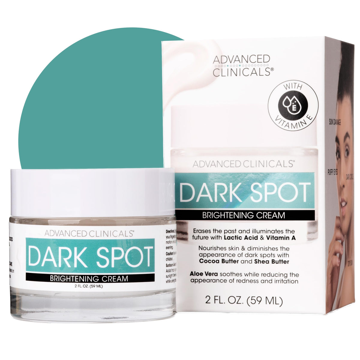 Advanced Clinicals dark spot moisturizer bottle for easy daily application and hydration