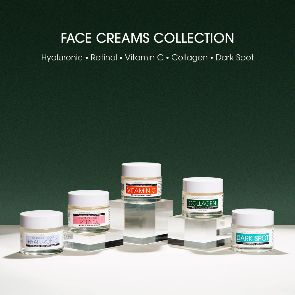 Store display close-up of Advanced Clinicals dark spot moisturizer jar