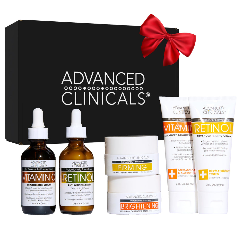 Advanced Clinicals Day-Night Gift Box with six-piece kit for day and night routine.
