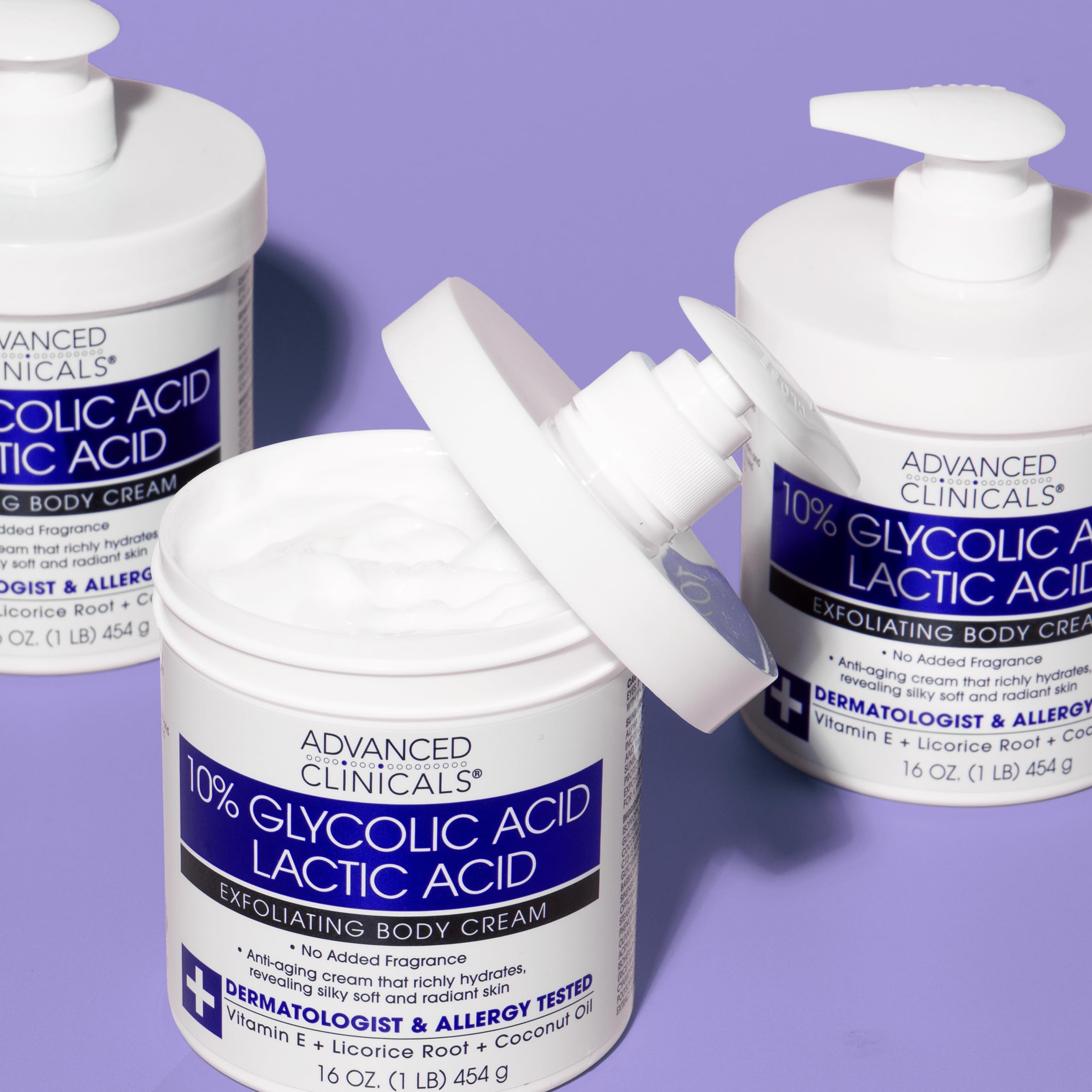 Decolletage and neck area treated with Advanced Clinicals for uniform tone.