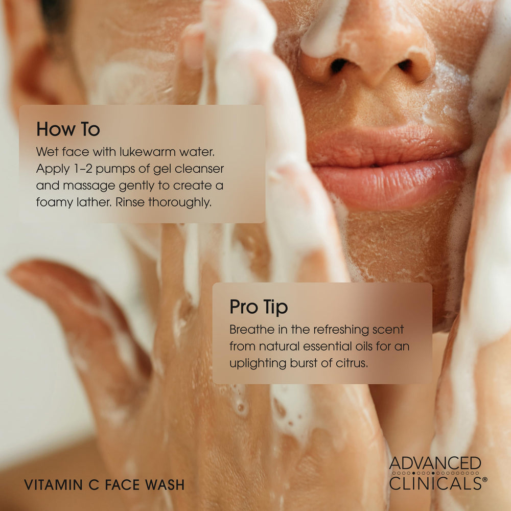 Advanced Clinicals Gentle Vitamin C Face Wash for daily use.