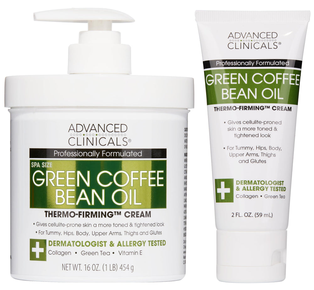 Advanced Clinicals Green Coffee Bean Oil Thermo-Firming bottle hydrates for a firmer look.
