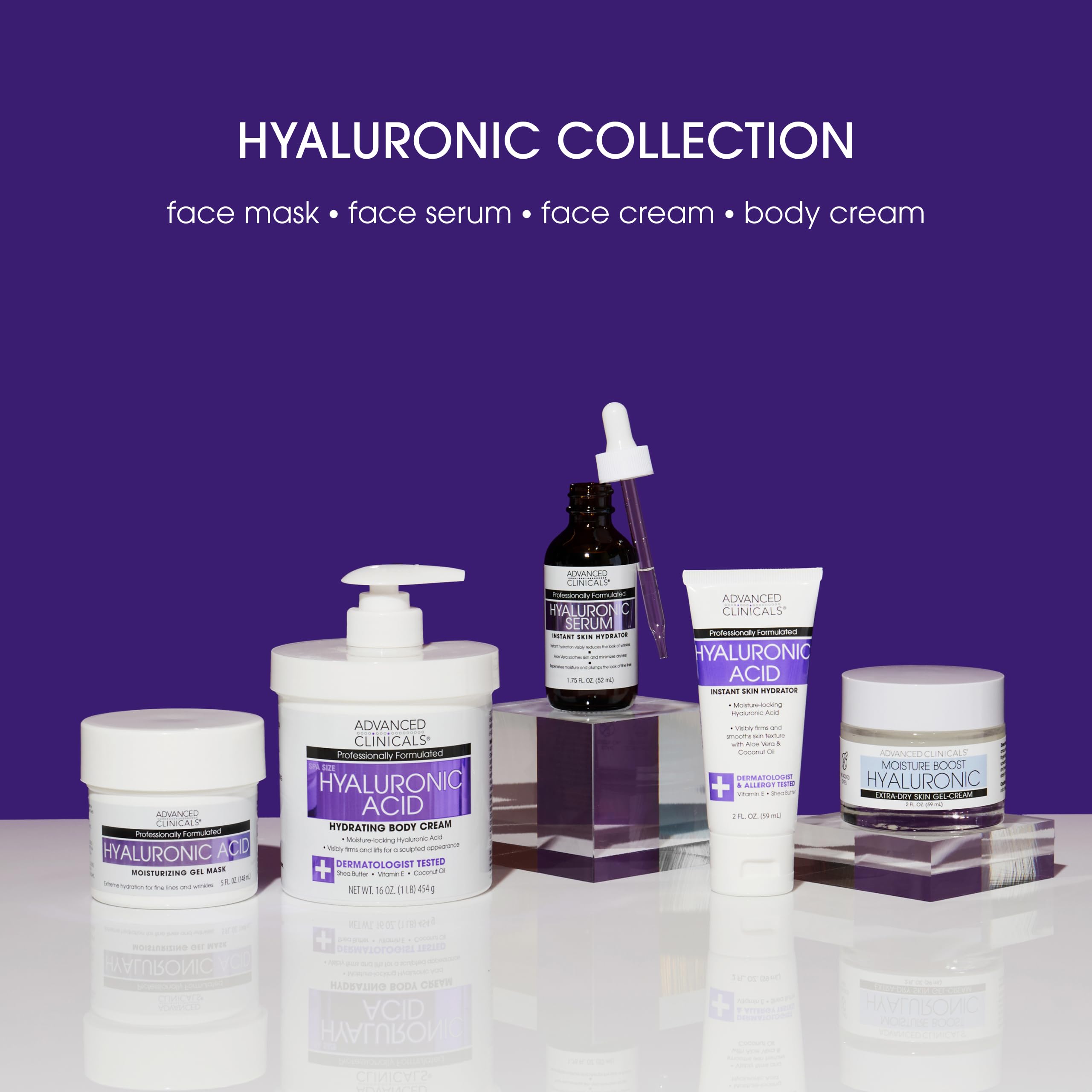 Advanced Clinicals hyaluronic body cream being applied to skin.